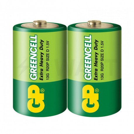 Батарейка сольова GP R20 D 1,5V «Greencell» (13G-S2) плівка - придбати