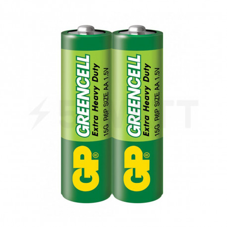 Батарейка солевая GP R6 AA 1,5V «Greencell» (15G- S2) пленка - купить