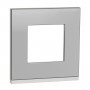 Рамка 1-постова Schneider "UNICA NEW PURE" горизонтальна алюміній матовий/білий (NU600280) - придбати