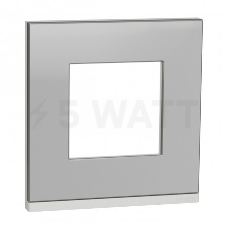 Рамка 1-постова Schneider "UNICA NEW PURE" горизонтальна алюміній матовий/білий (NU600280) - придбати