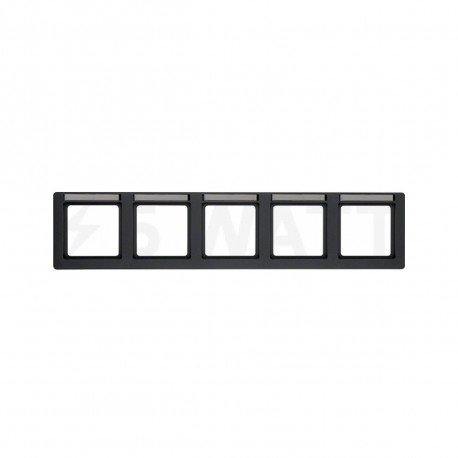 Рамка 5-постовая горизонтальная с полем для надписи, Berker «Q.1» антрацит (10256016) - купить