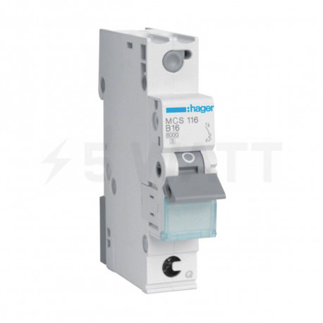 Автоматичний вимикач QC 1P 6kA C-16A 1M, Hager (MCS116) - придбати
