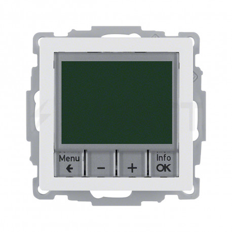 Термостат цифровий з таймером та дісплеєм, 8А/250В, Berker «Q.1»/«Q.3»/«Q7» полярна білизна (20446089) - магазин світлодіодної LED продукції