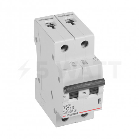 Автоматичний вимикач 4,5кА 10А 2п C, Legrand RX³ (419695) - придбати
