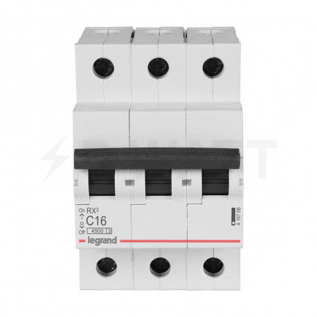 Автоматичний вимикач 4,5кА 16А 3п C, Legrand RX³ (419708) - в Україні