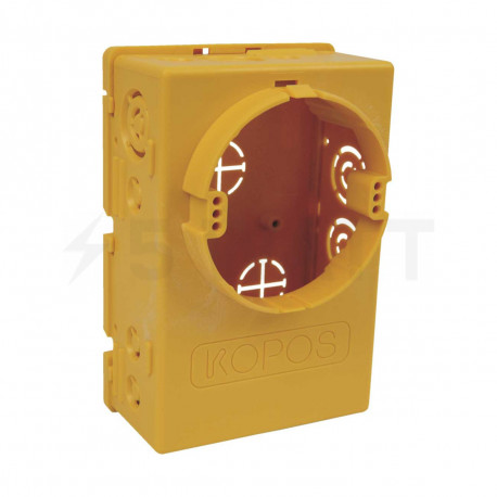 Коробка монтажна універсальна з великим внутрішнім об'ємом ПВХ жовта Ø73,90х132х57мм, Kopos (KUH 1/L_NA) - придбати