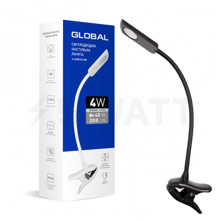 Настільний світильник GLOBAL DL-03 4W 4100K чорний (1-GDL-03-0441-BL) - придбати