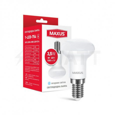 LED лампа MAXUS R39 3,5W 4100K 220V E14 (1-LED-754) - купить