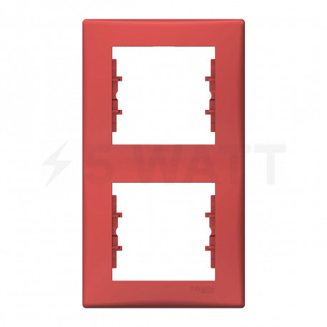 Рамка 2-кратная вертикальная Schneider"SEDNA" красный (SDN5801141) - купить