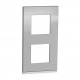 Рамка 2-постова Schneider "UNICA NEW PURE" вертикальна алюміній матовий/білий (NU6004V80) - придбати