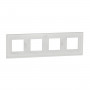 Рамка 4-постовая Schneider "UNICA NEW PURE" горизонтальная белое стекло/белый (NU600885) - купить