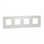 Рамка 4-постовая Schneider "UNICA NEW PURE" горизонтальная белое стекло/белый (NU600885) - недорого