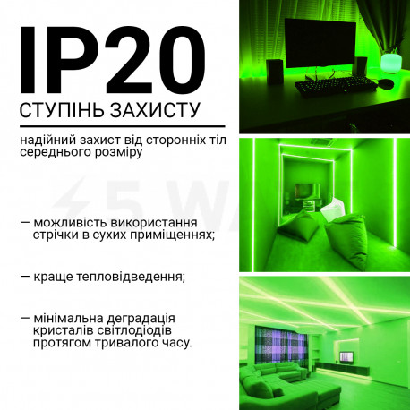 Світлодіодна стрічка OEM ST-12-2835-60-G-20 зелена, негерметична, 1м - 5watt.ua