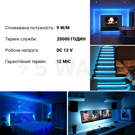 Светодиодная лента OEM ST-12-2835-120-B-20 синяя, негерметичная, 1м - магазин светодиодной LED продукции