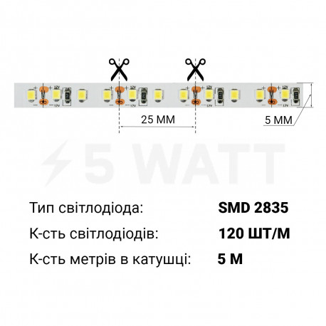 Світлодіодна стрічка OEM ST-12-2835-120-B-65 синя, герметична, 1м - магазин світлодіодної LED продукції