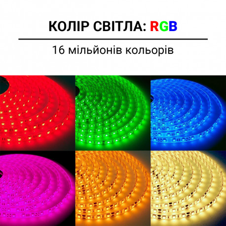 Светодиодная лента OEM ST-12-5050-60-RGB-65, герметичная, 1м - в Украине