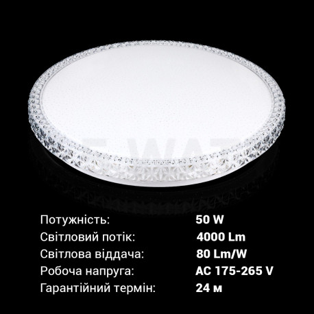 Світильник світлодіодний Biom SMART SML-R08-50/2 3000-6000K 50Вт з д/к - недорого