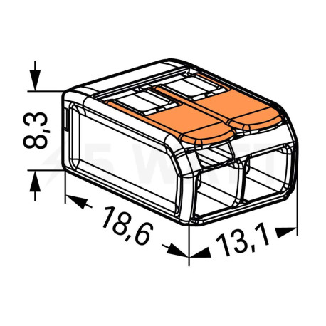 Клема швидкого монтажу WAGO 2-конт прозора 0,2-4мм (221-412) - магазин світлодіодної LED продукції