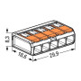 Клемма быстрого монтажа WAGO, 5-конт д/расспред.коробок, универс., 0,2-4 мм2, прозрачная (221-415) - 5watt.ua