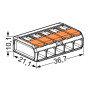 Клема швидкого монтажу WAGO, 5-конт д/розпод коробок, універсальна, 0,5-6 мм2, прозора (221-615) - 5watt.ua