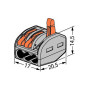 Клема швидкого монтажу WAGO, 3-конт д/розпод коробок, універсальна, 0,08-2,5мм2, 4мм2 (222-413) - недорого