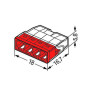 Клемма быстрого монтажа WAGO COMPACT для расспред.коробок 4X2,5, прозрач/красн, без пасты (2273-204) - магазин светодиодной LED продукции