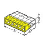 Клемма быстрого монтажа WAGO COMPACT для расспред.коробок 5X2,5, прозрач/желтая, без пасты(2273-205) - магазин светодиодной LED продукции