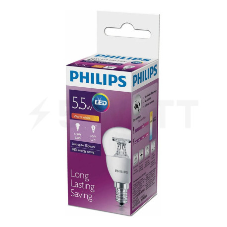LED лампа PHILIPS LED P45 5.5-40W E14 2700K CL ND (929001142607) - недорого