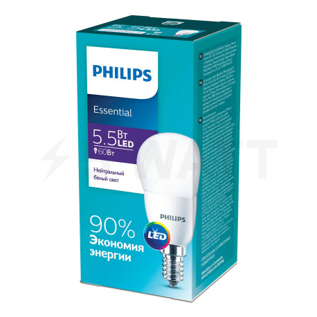 LED лампа PHILIPS ESS LEDLustre P45 6W E14 4000K 220-240 (929001960207) - недорого