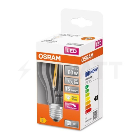 LED лампа OSRAM Parathom Classic A60 6,5W E27 2700K DIM 230V (4058075115958) - недорого