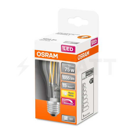 LED лампа OSRAM Parathom Retrofit Classic Filament А60 8,5W E27 2700K DIM 220-240 (4058075436886) - недорого