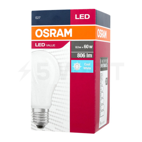 LED лампа OSRAM LED Value Classic A60 9,5W E27 4000K FR 230V(4052899973381) - недорого
