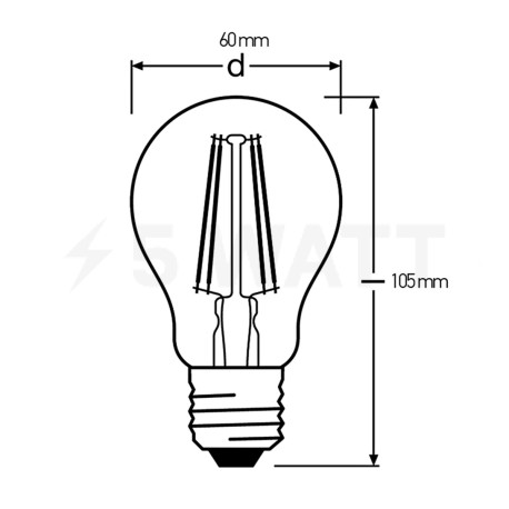 LED лампа OSRAM Value Classic Filament А55 11W E27 2700K 220-240 (4058075438514) - в интернет-магазине