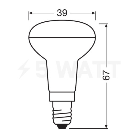 LED лампа OSRAM Spot Reflector bulb R39 1,5W E14 2700K 220-240V (4058075433243) - в інтернет-магазині