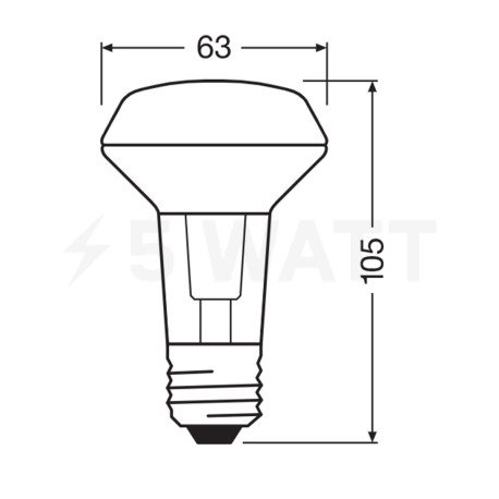 LED лампа OSRAM Spot Reflector bulb R63 4,3W E27 2700K 220-240V (4058075125988) - в Украине