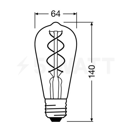 LED лампа OSRAM Vintage 1906 Filament ST64 5W E27 2000K 220-240V (4058075092112) - в інтернет-магазині