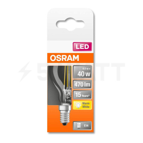 LED лампа OSRAM Retrofit Classic Filament P45 4W E14 2700K 220-240V (4058075436527) - в Украине