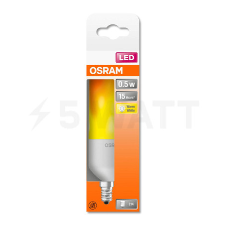 LED лампа OSRAM Stick Flame 0,5W E14 1500K 230V (4058075389885) - в Україні