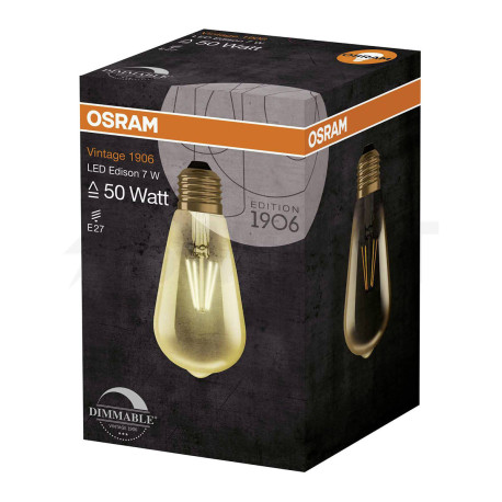 LED лампа Osram Vintage 1906 Filament ST64 E27 6,5W 2400K 230V (4052899972360) - недорого