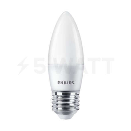 LED лампа PHILIPS ESS LED Candle B35 6,5W E27 4000K 220-240 (929002274907) - придбати