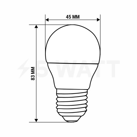 Светодиодная лампа Biom BT-543 G45 4W E27 3000К матовая - 5watt.ua