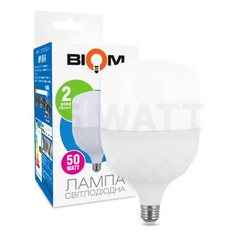Світлодіодна лампа Biom HP-50-6 T120 50W E27 6500К - придбати