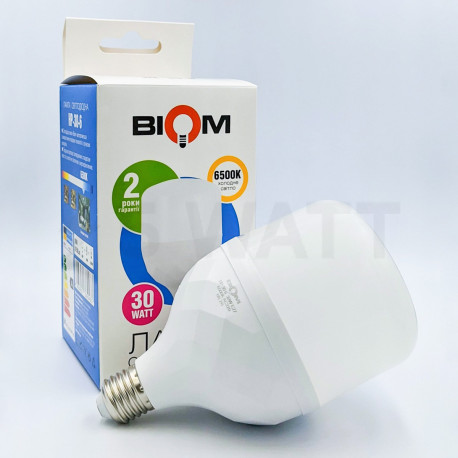 Світлодіодна лампа Biom HP-30-6 T100 30W E27 6500К - недорого