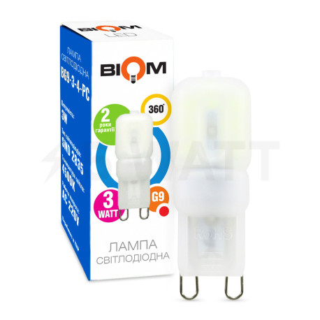 Світлодіодна лампа Biom G9 3W 2835 PC 4500K AC220 - придбати