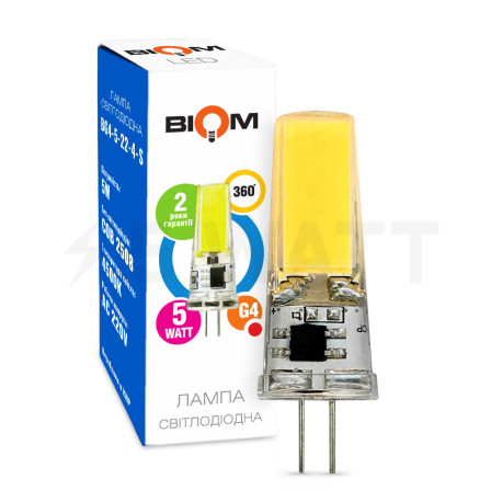 Світлодіодна лампа Biom G4 5W 2508 4500K AC220 - придбати