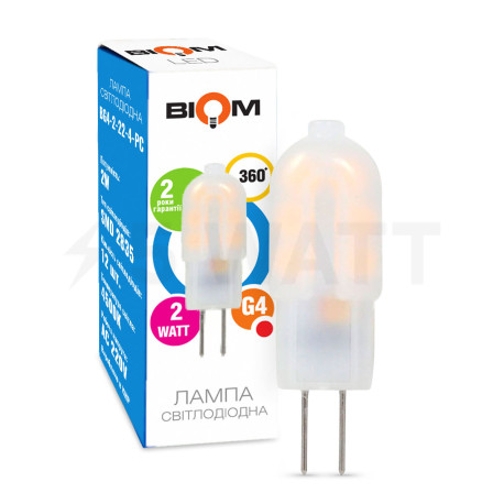 Світлодіодна лампа Biom G4 2W 2835 PC 4500K AC220 - придбати