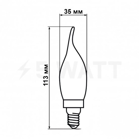 Світлодіодна лампа Biom FL-415 C35 LT 4W E14 2530K Amber свічка на вітрі - 5watt.ua