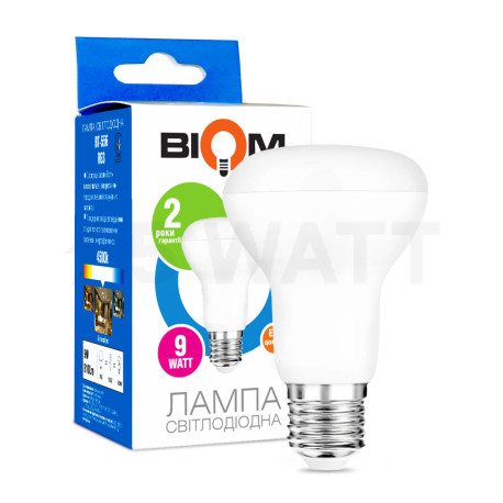 Світлодіодна лампа Biom BT-556 R63 9W E27 4500К матова - придбати