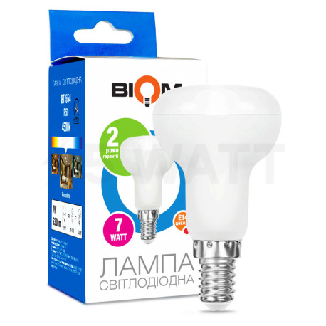 Світлодіодна лампа Biom BT-554 R50 7W E14 4500К матова - придбати