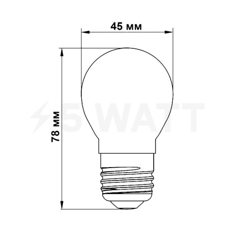 Світлодіодна лампа Biom FL-301 G45 4W E27 2800K - 5watt.ua